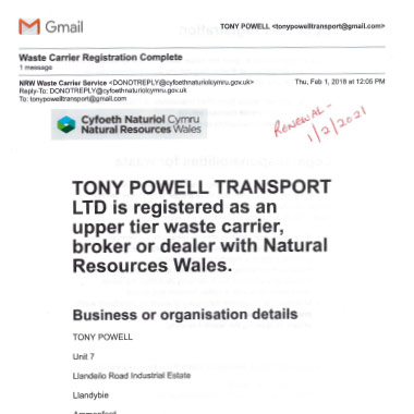 Tony carrier Registration